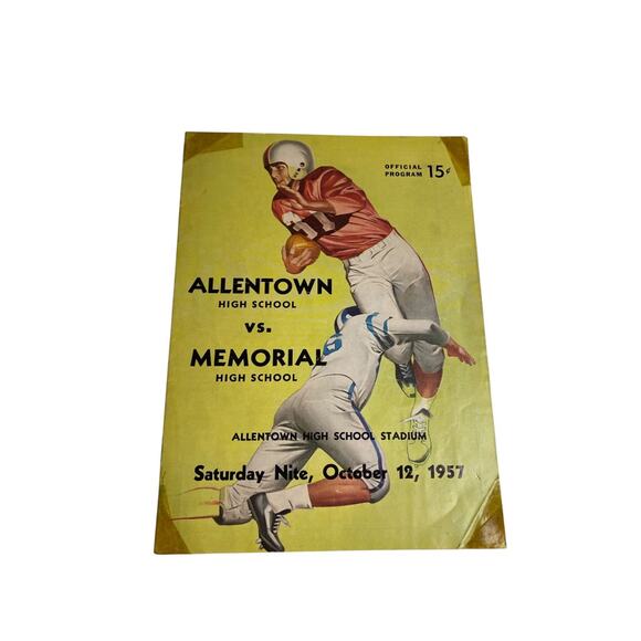 1957 Allentown High School Football Program vs Memorial October 12 PA - Picture 1 of 8